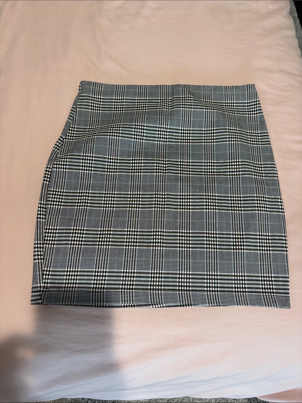 B&W Plaid Pencil Skirt